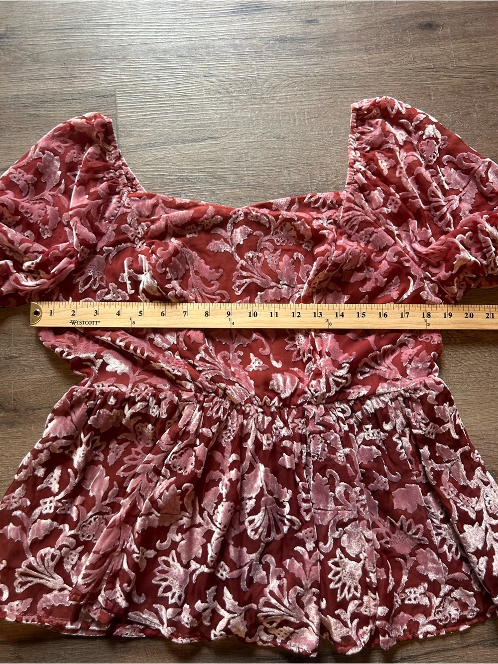 Torrid Babydoll Blouse Womens Size 0 Large Pink Floral Puff Sleeve Smocked Back - Picture 5 of 9